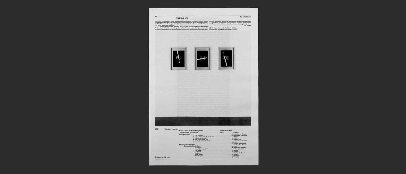 Newspaper cover with three black-and-white photographs.