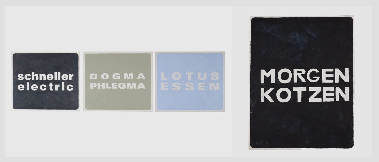 Studio reproductions of typographic works by Klaus Scheuringer.