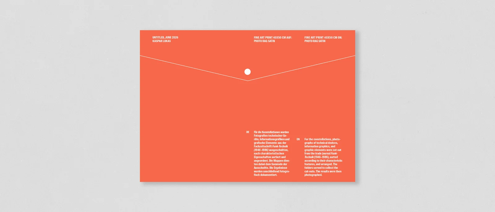 Orange handout with white text and a fine line graphic.